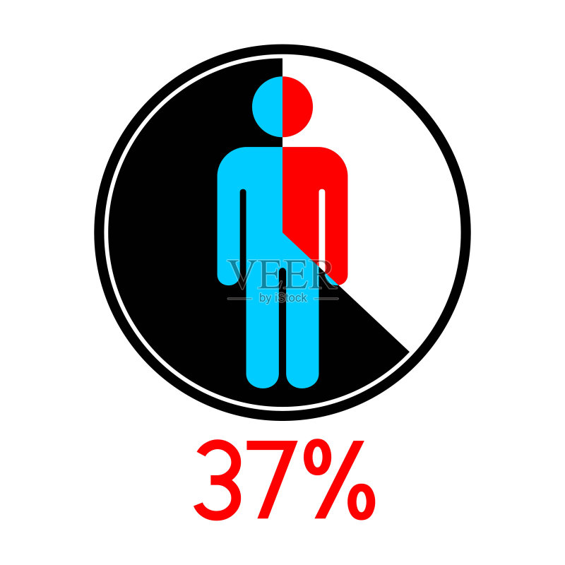带男人图标的圆形图表百分比37图标素材