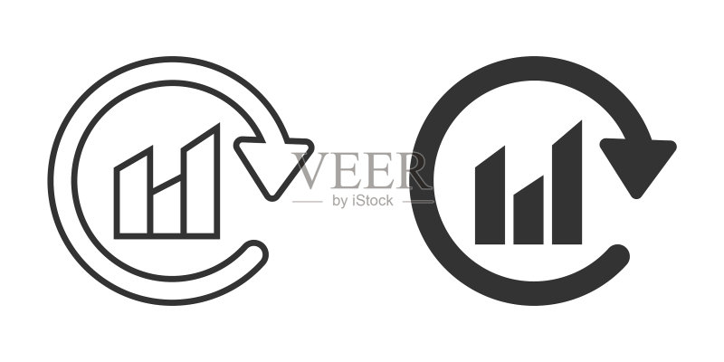 扁平风格的金融图表箭头图标图标素材