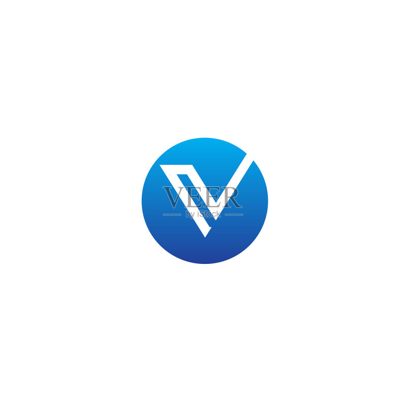 V字母首字母圆形标志图标素材
