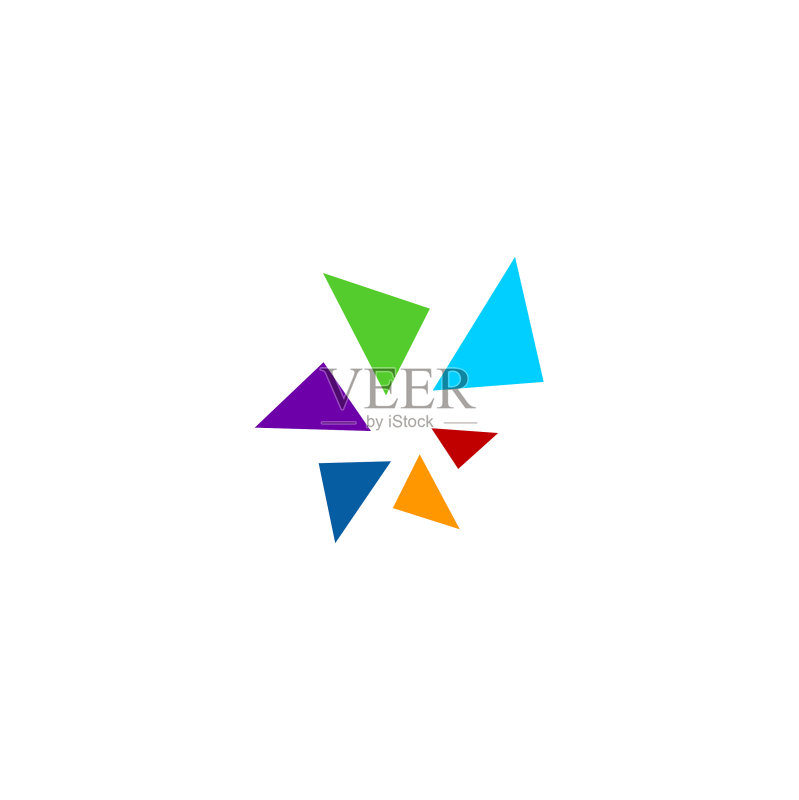 三角形圆形彩色Logo图标素材