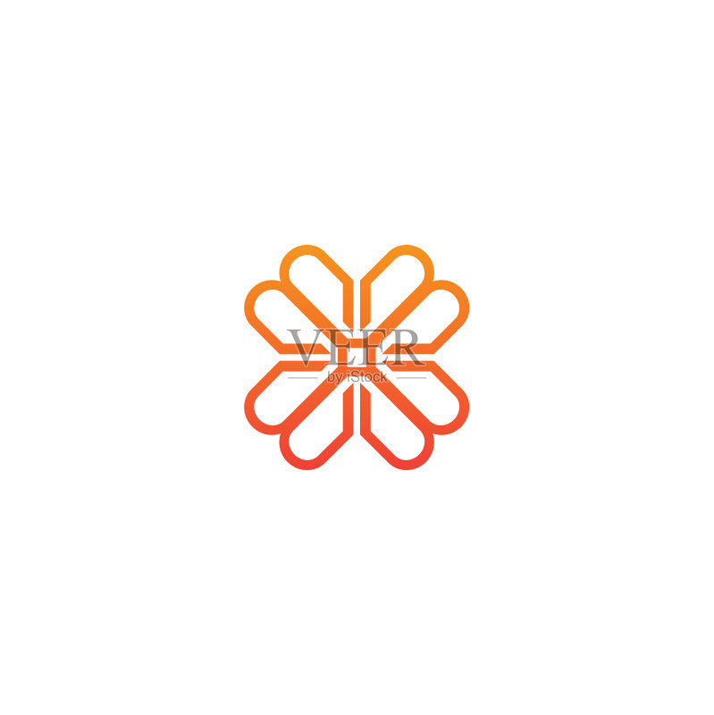 抽象几何圆形花朵标志图标素材