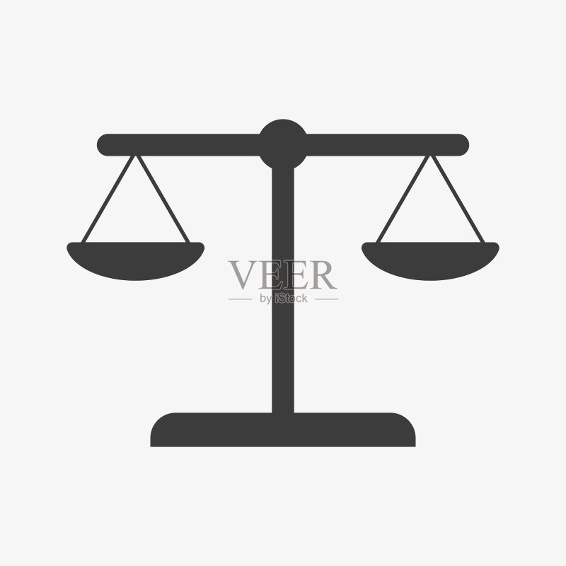 白色背景上的天秤座平衡图标图标素材