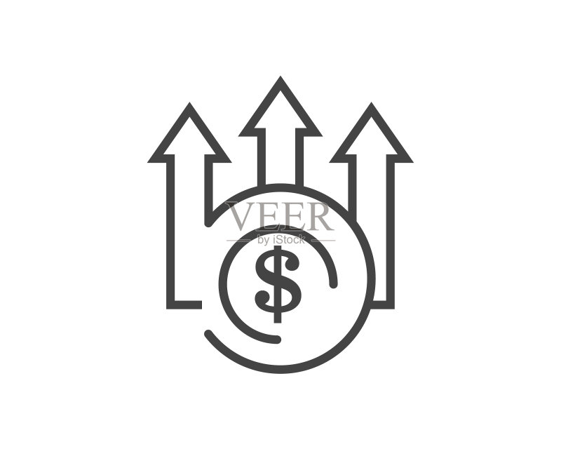 白色背景上的金钱收入图标图标素材