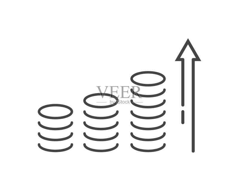 白色背景上的金钱收入图标图标素材