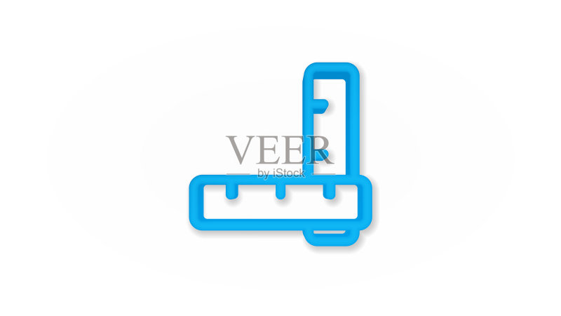 逼真的3D线条标尺图标图标素材