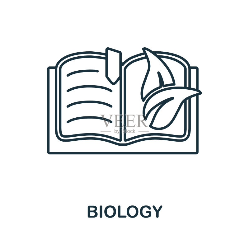 学校教育生物学图标线条元素图标素材