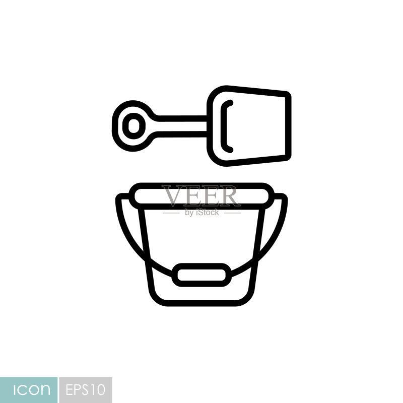 儿童桶和铲子图标图形符号图标素材