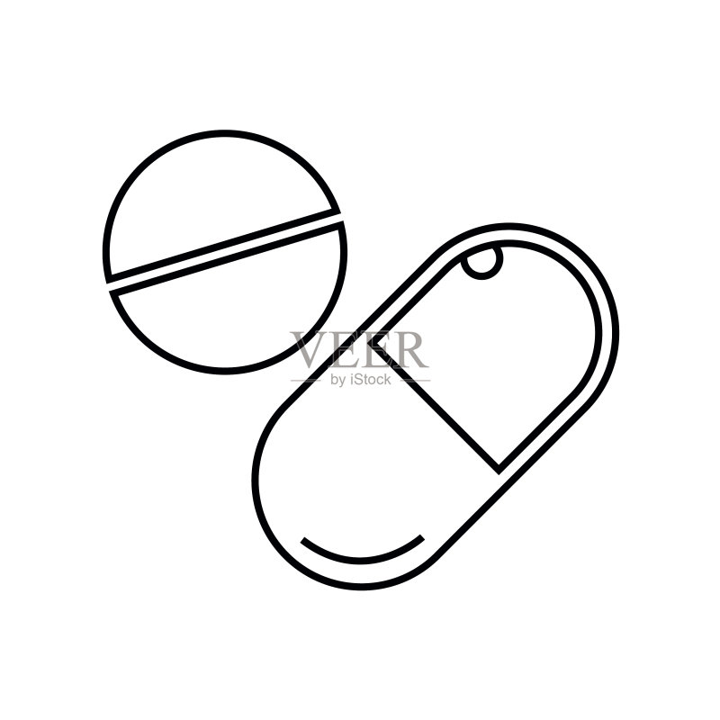 药丸线条图标线性图案图标素材