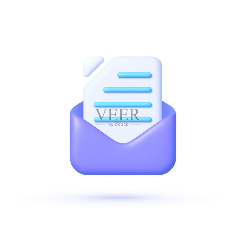 蓝色背景3D Email图标图标素材