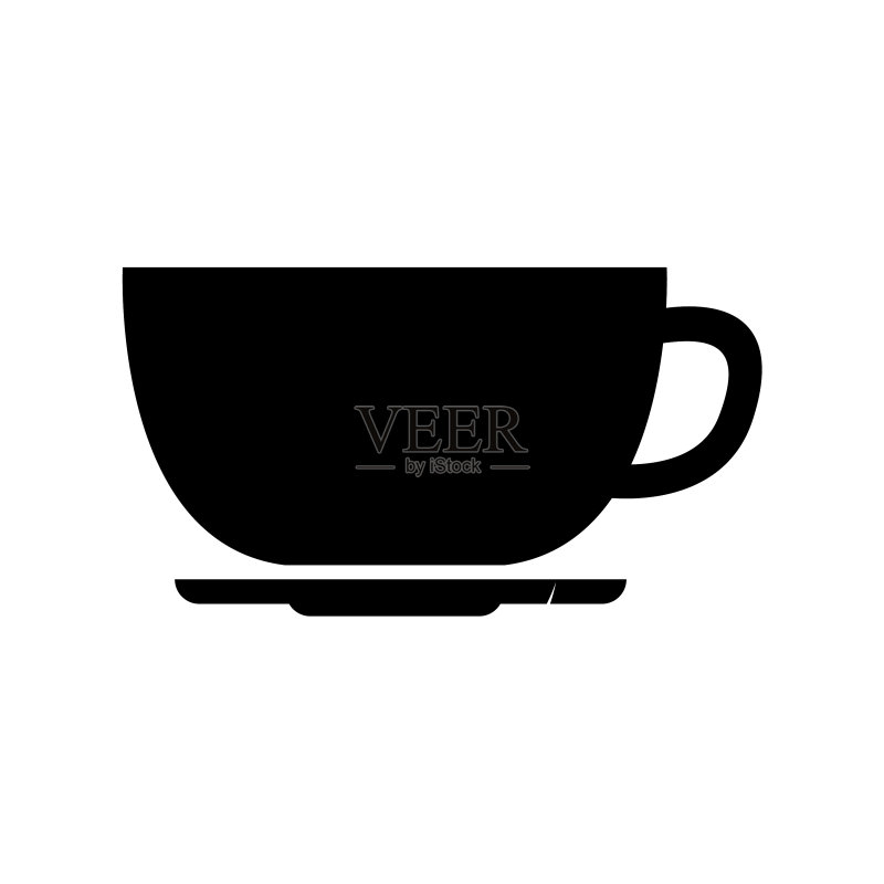 白色背景上的咖啡杯图标图标素材