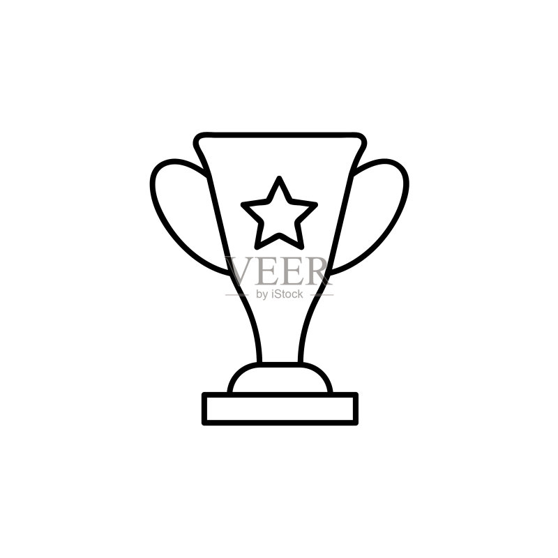 奖杯线条图标:优胜者奖杯标志图案图标素材