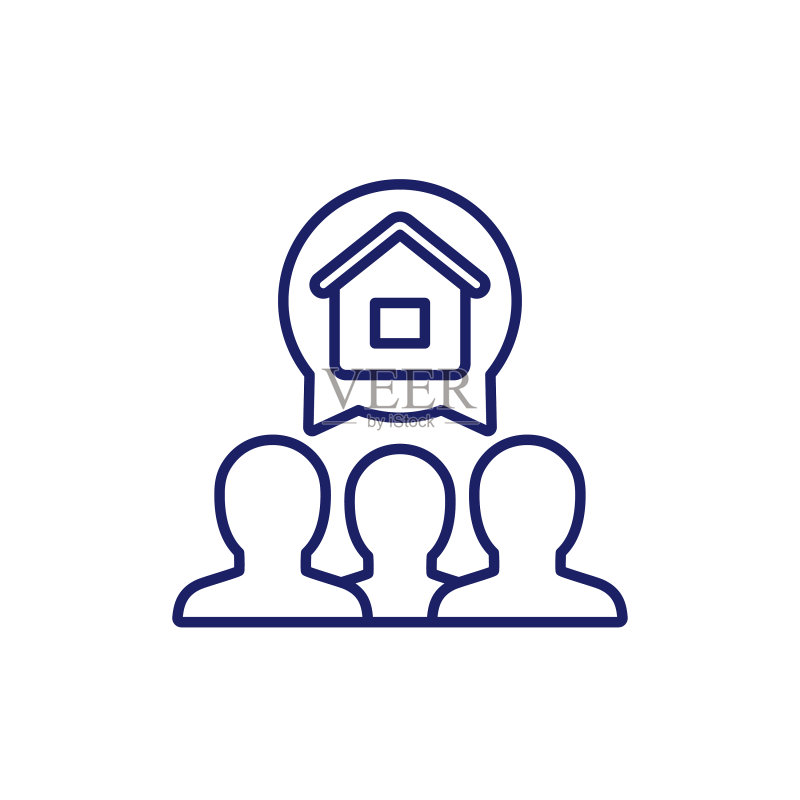 租户线条图标房屋居民图标素材