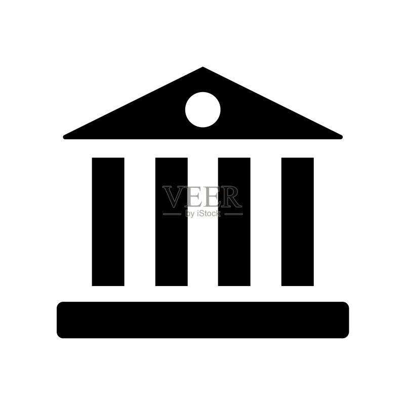 白色背景上的大学扁平图标图标素材