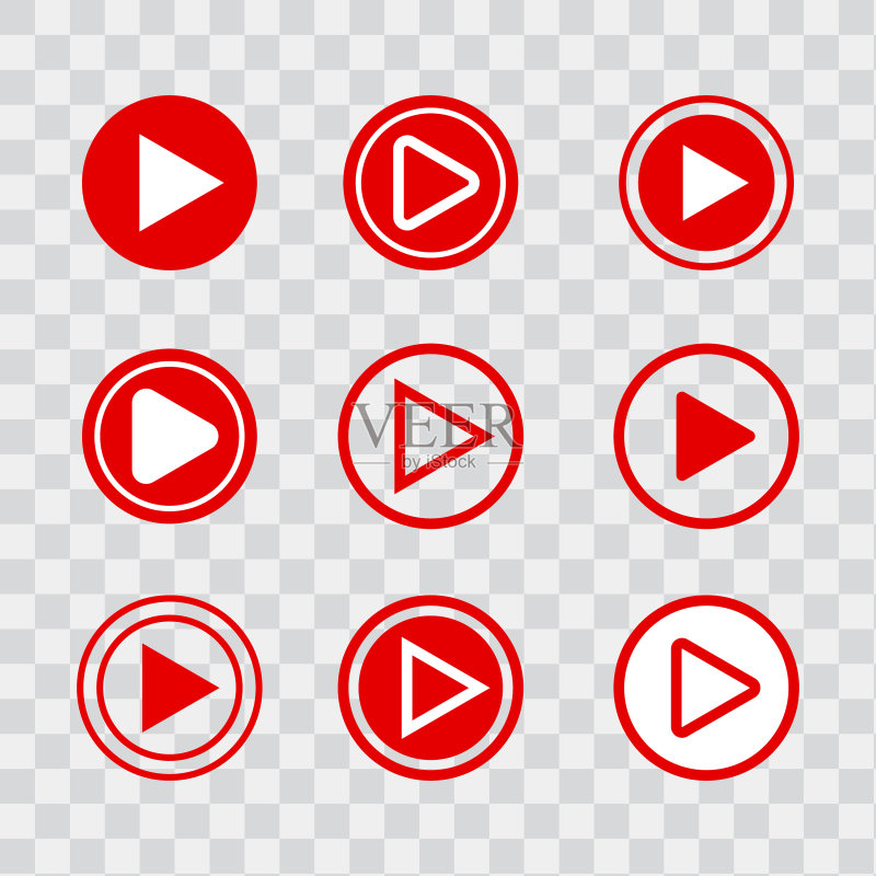 红色直播边框设计图标素材