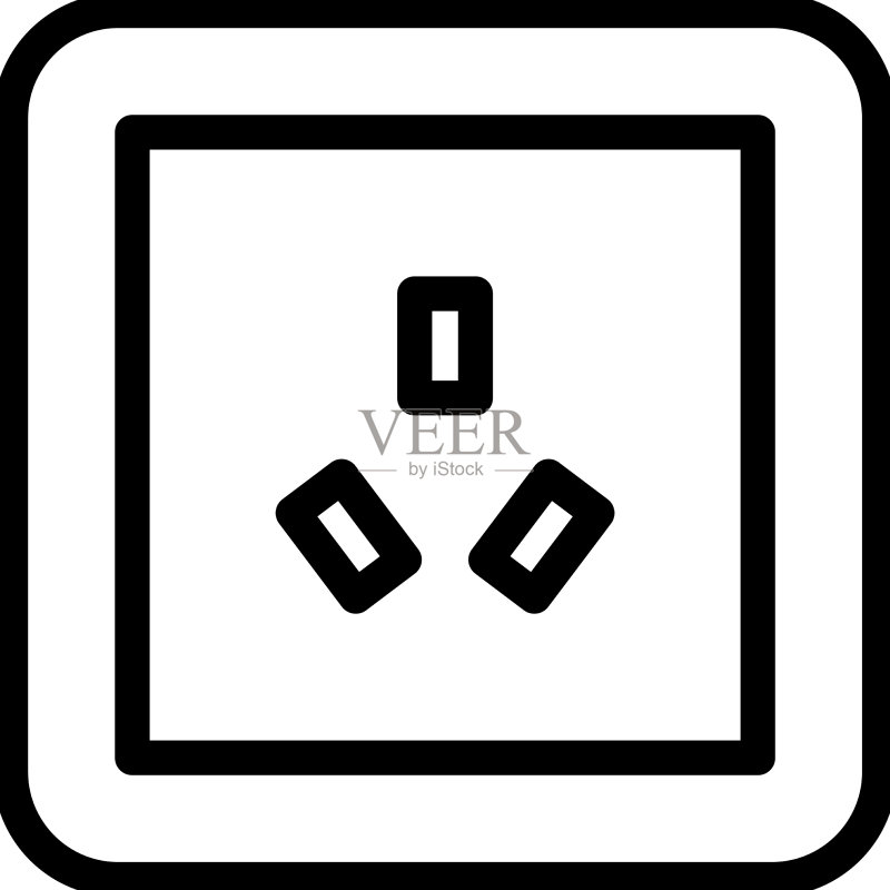 澳大利亚电源插座线性图标图标素材