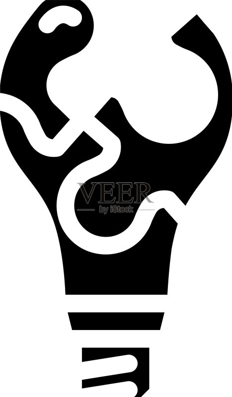 解决方案灯泡字形图标图标素材