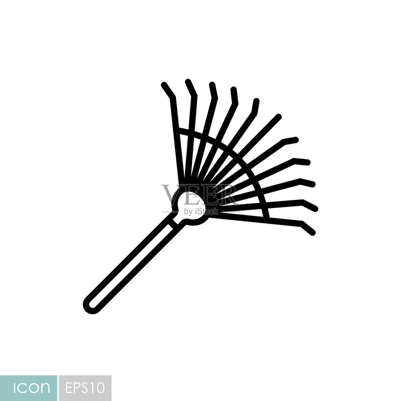 用于疏松土壤和收集树叶的耙子图标素材