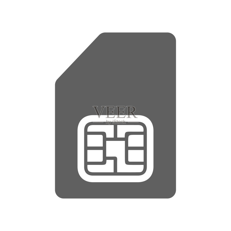 身份模块SIM卡灰色矢量卡片图标素材