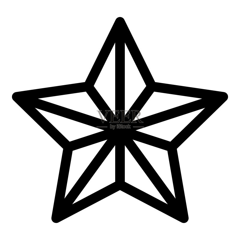 白色背景上的星星扁平图标图标素材