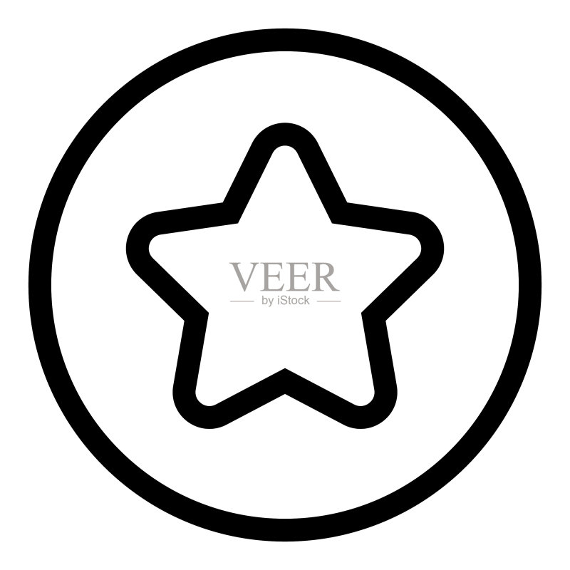 白色背景上的星星扁平图标图标素材