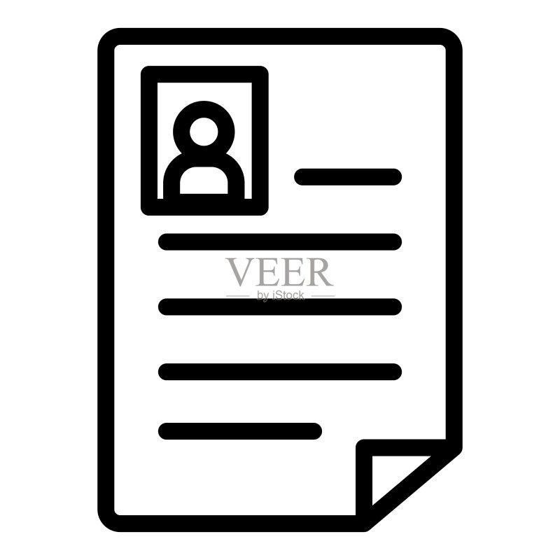 文档平面图标孤立在白色背景上图标素材