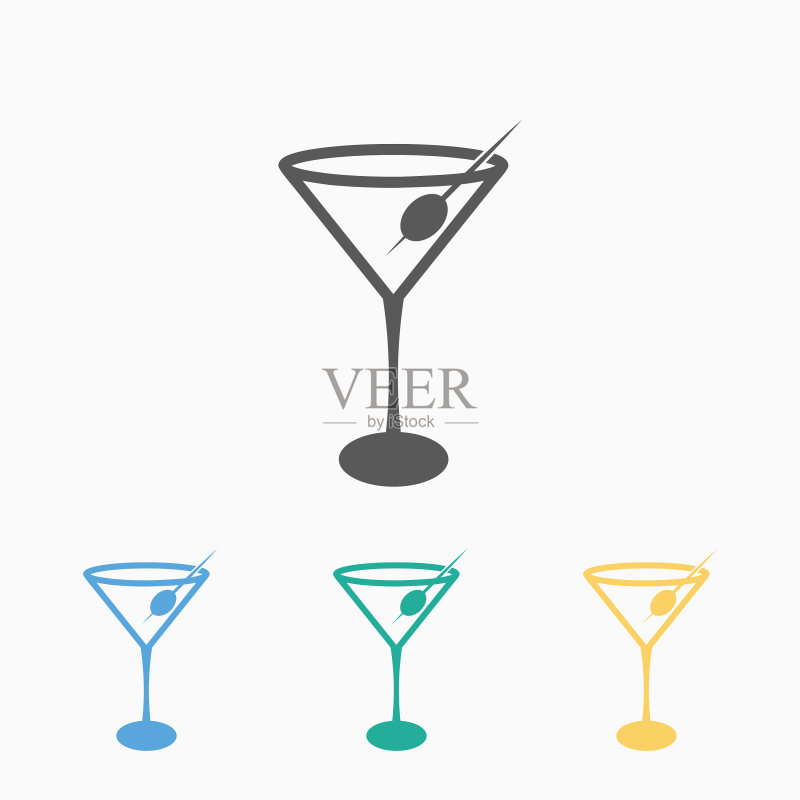 马提尼酒杯图标图标素材