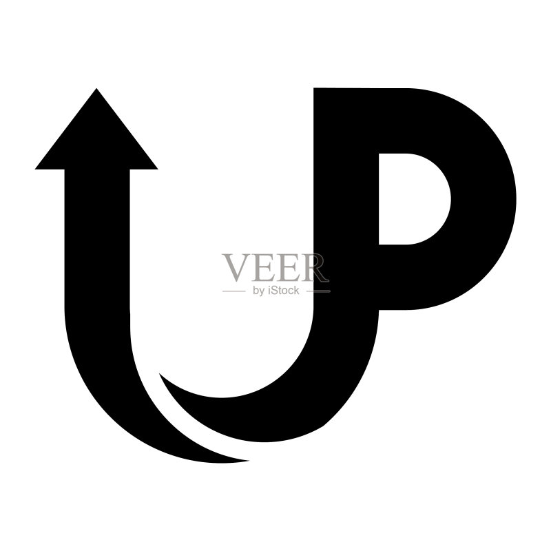 字母U和P的启动概念logo模板图标素材