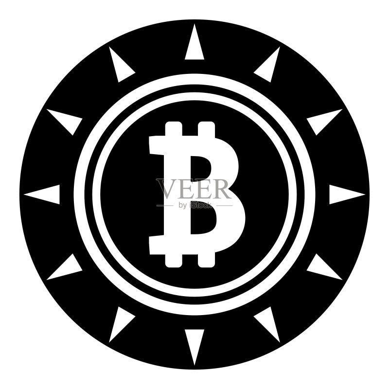 白色背景上的比特币扁平图标图标素材