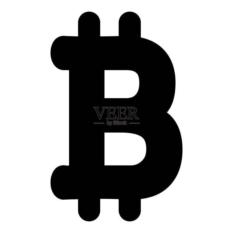 白色背景上的比特币扁平图标图标素材