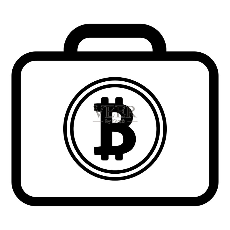 白色背景上的比特币扁平图标图标素材