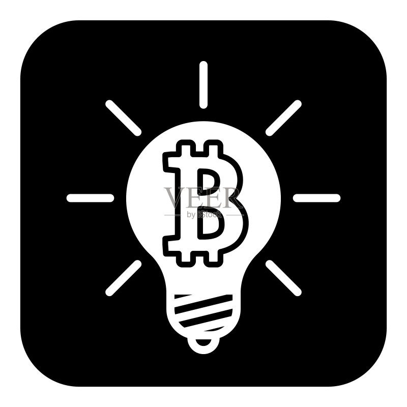 白色背景上的比特币扁平图标图标素材