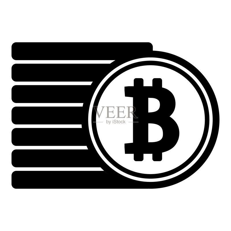白色背景上的比特币扁平图标图标素材