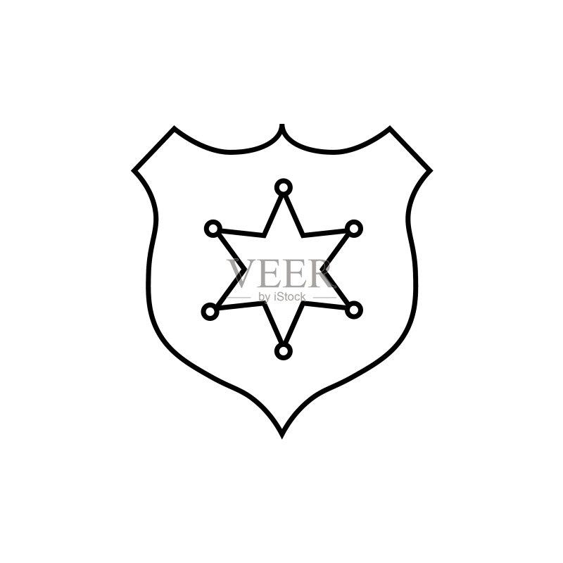 简单的警徽线条图标图标素材