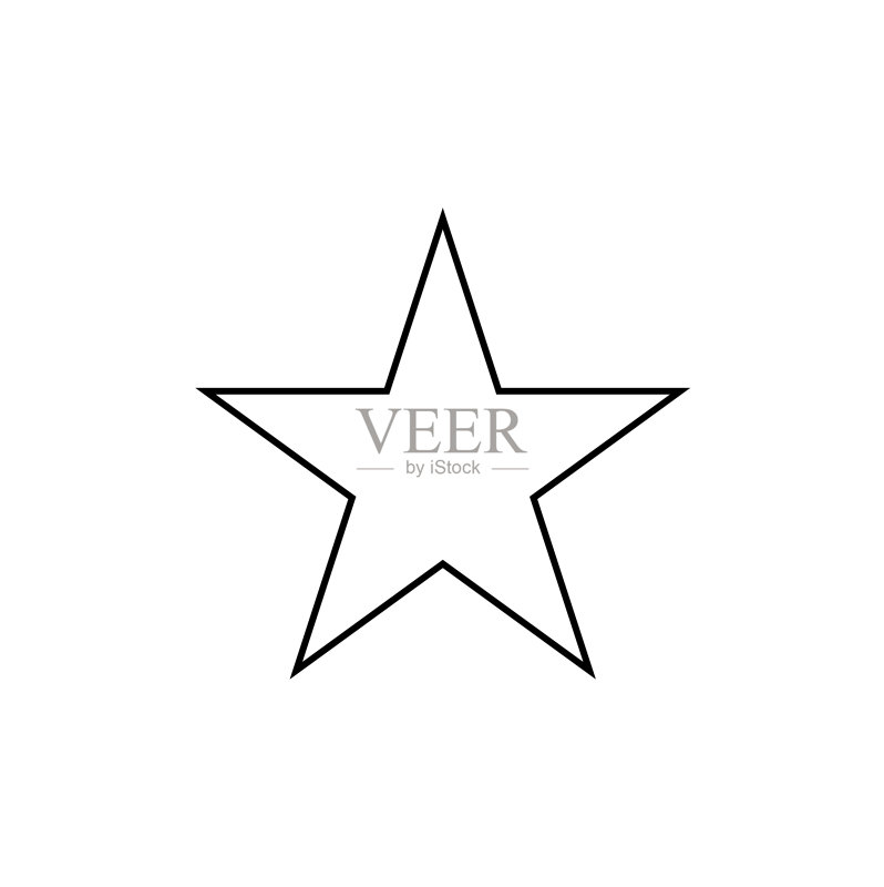 星星线性图标收藏轮廓示意图图标素材