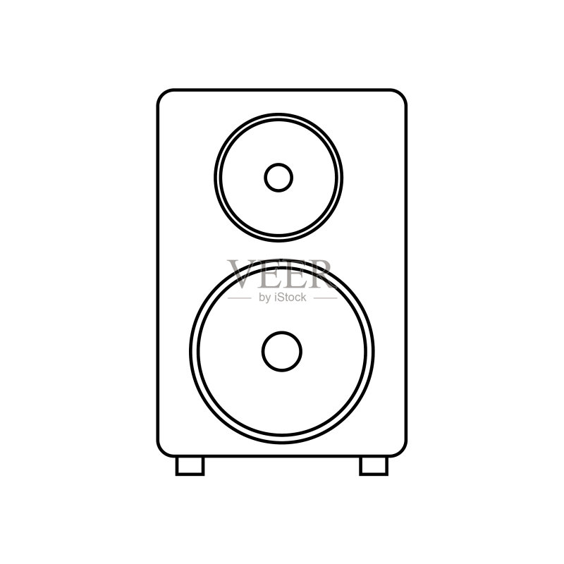 白色背景音频扬声器线条图标图标素材