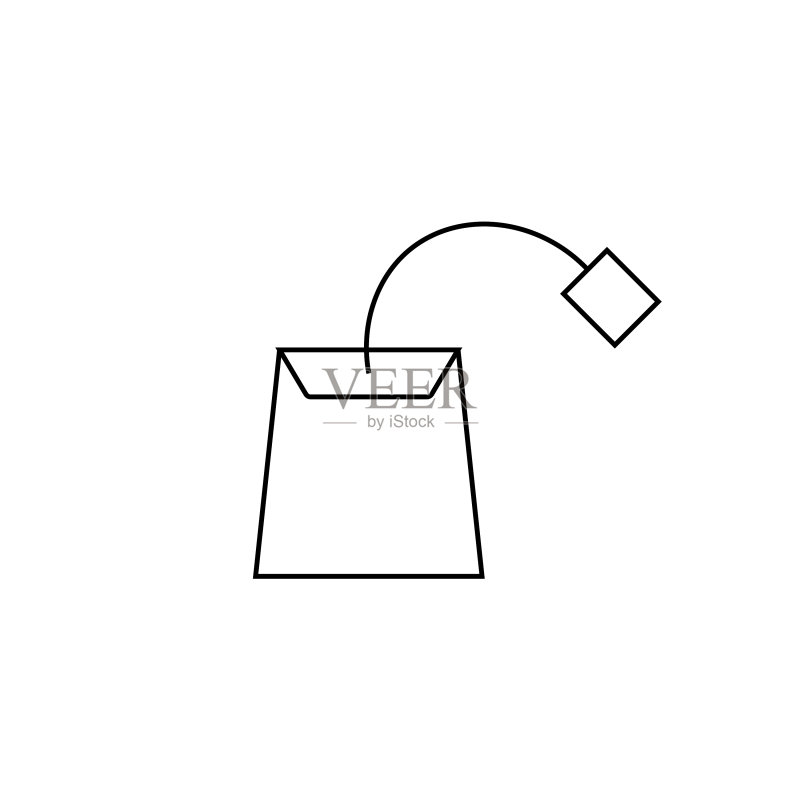 线条图标:茶包符号Logo像素完美图标素材
