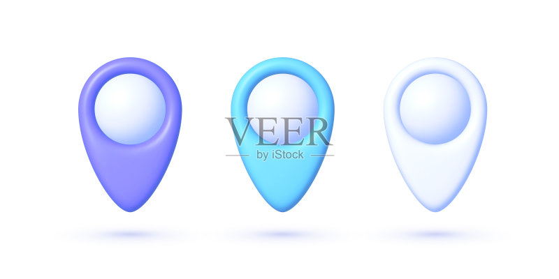 地图标记3D设计图标素材