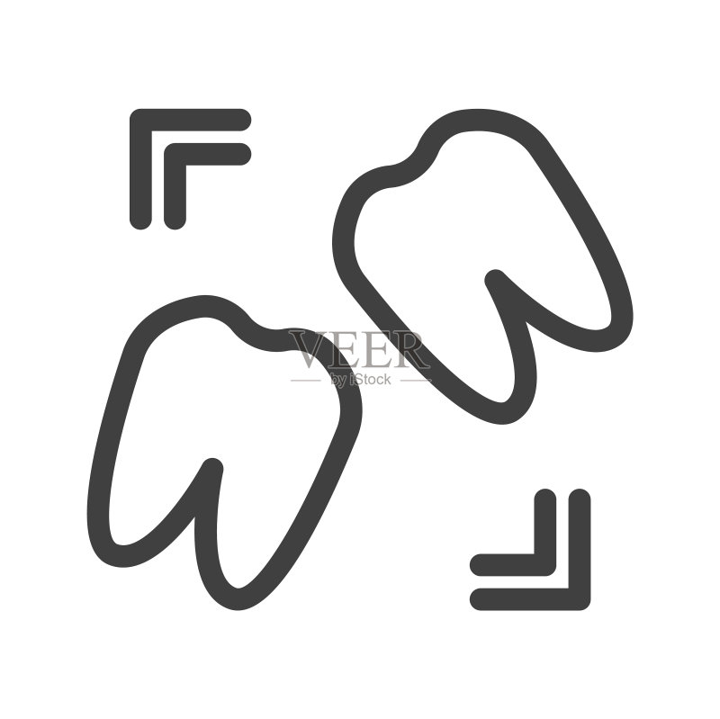 牙齿线条图标图标素材