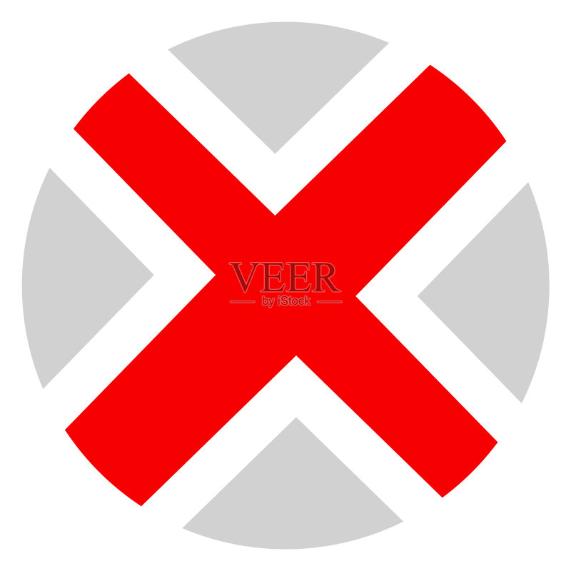 红色X符号十字准线目标标记图标素材