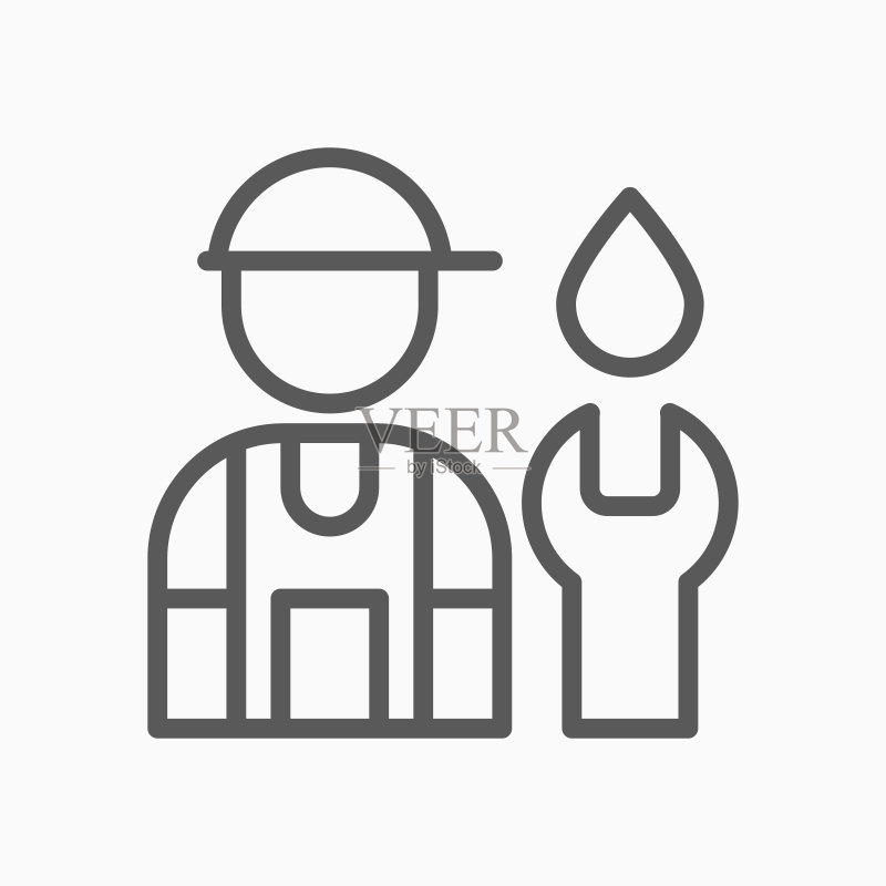 水管工图标,机械师矢量图,技工插图图标素材