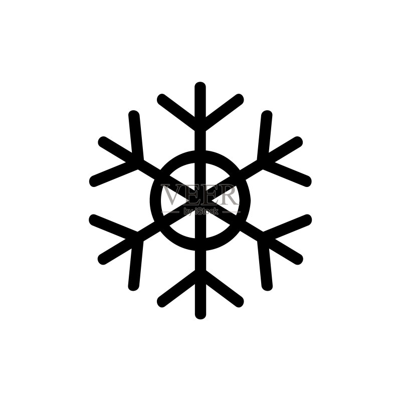圣诞和冬季主题的雪花图标图标素材