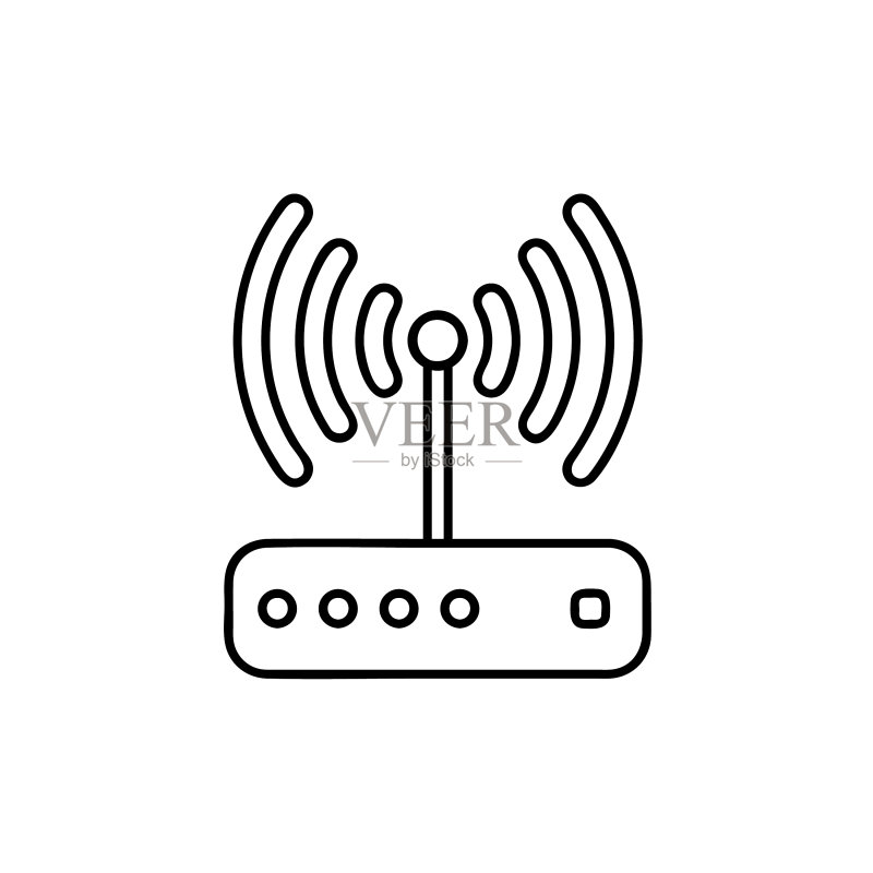 Wi-Fi路由器轮廓图标现代简约扁平图标素材