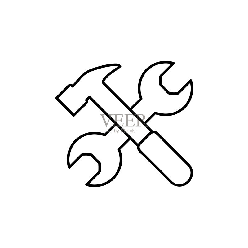 扳手和锤子工具图标图标素材
