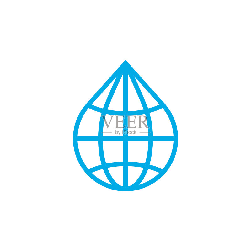 地球形状的水滴图标素材