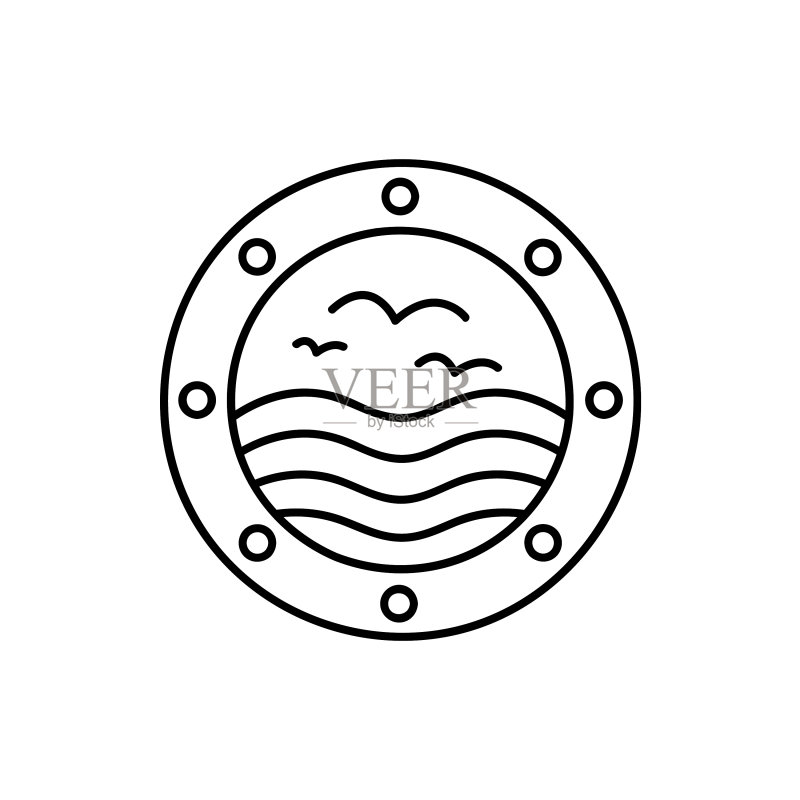 船窗线条图标轮廓样式图标素材