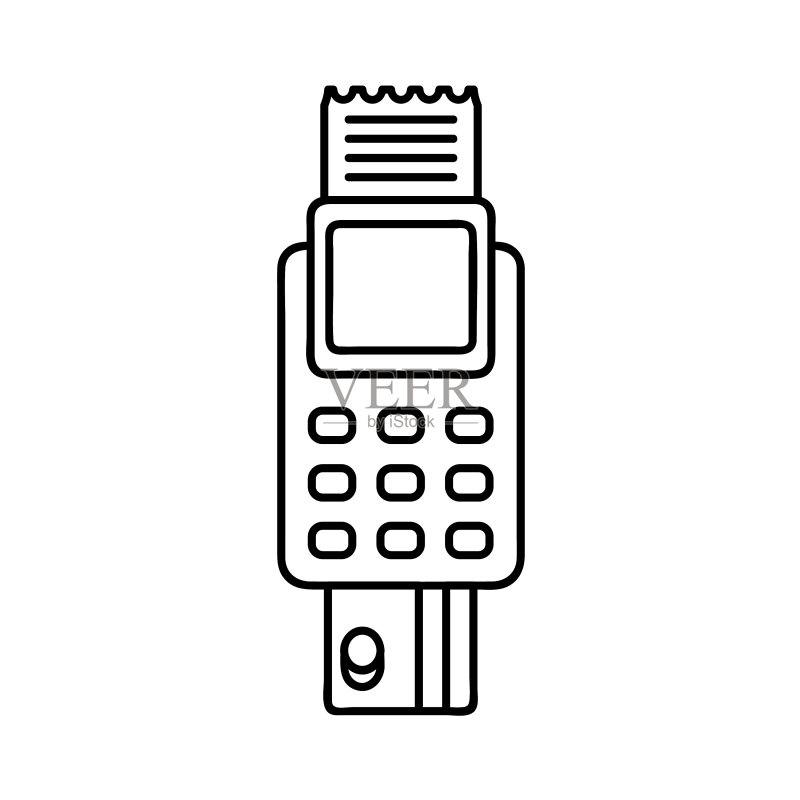 信用卡支付芯片读取轮廓图标图标素材