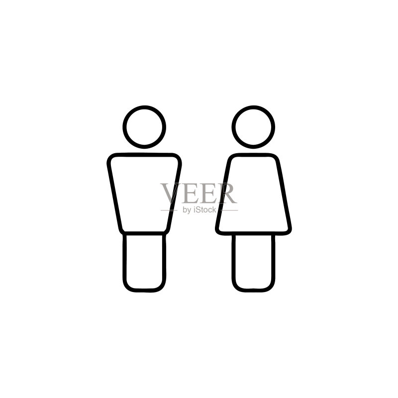 用于网页和移动设备的男女图标细线图标素材