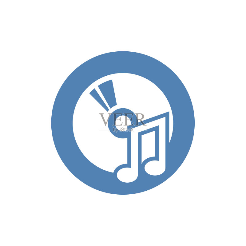 CD音乐图标填充扁平符号实体象形图图标素材