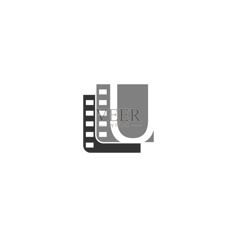 胶片模板中的字母U图标图标素材
