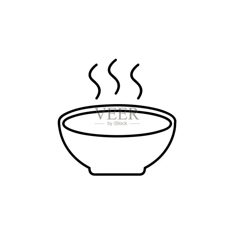 汤餐图标热食符号现代简洁扁平风格图标素材
